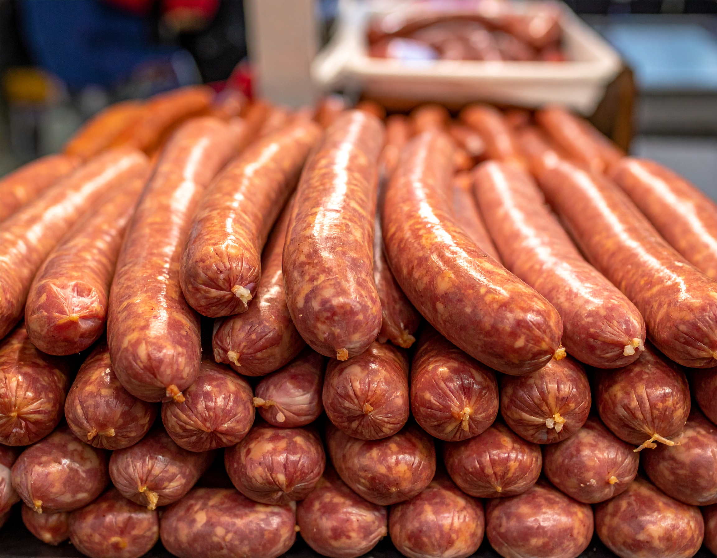 Home-made traditional sausages - 200lbs made weekly at T.Allman Butchers Edenbridge